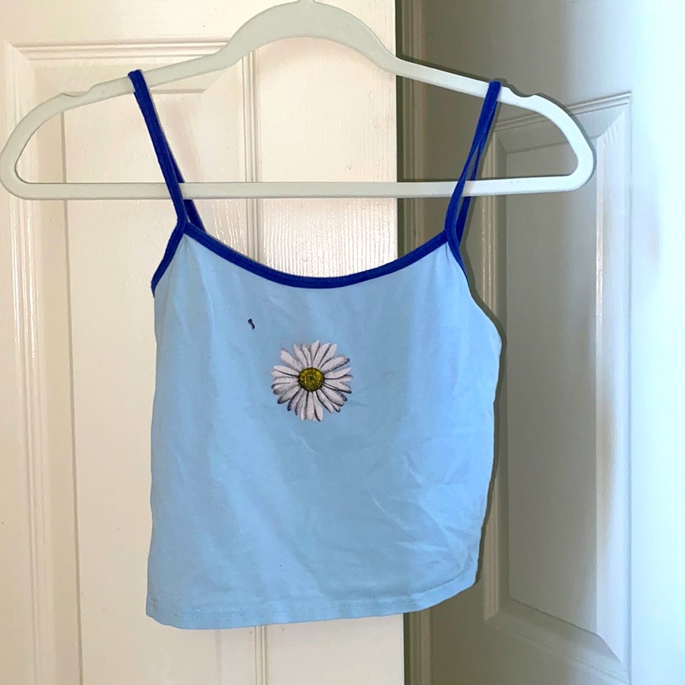 SHEIN blue daisy tank top